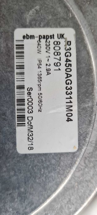 Wentylator osiowy EBMPAPST R3G450-AG33-11 nowy