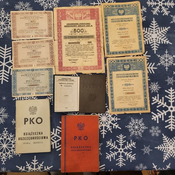 Stare Obligacje + legitymacje prl zsl ²⁰²