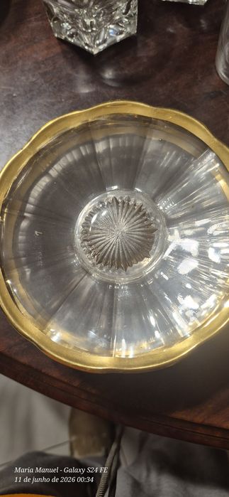 7 pratinhos vidro com friso dourado