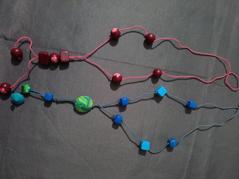 Conjunto de 3 colares de massa