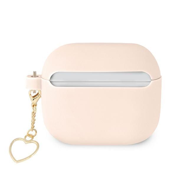 Guess GUA3LSCHSP AirPods 3 cover różowy/pink Silicone Charm Heart