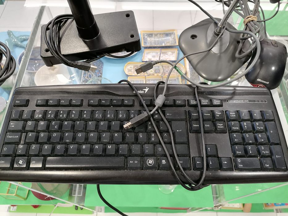 Teclado rato e impressora
