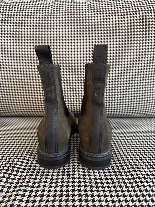 Santoni оригінал Італія замшеві чоботи ботинки челсі зелені хакі