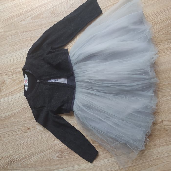 38-> CUDOWNA sukienka dla KSIĘŻNICZKI r.98/104 2-4Y tutu bolerko H&M