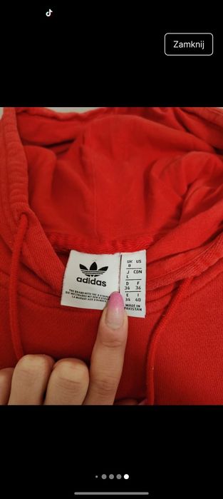 Czerwona bluza z kapturem Adidas xs