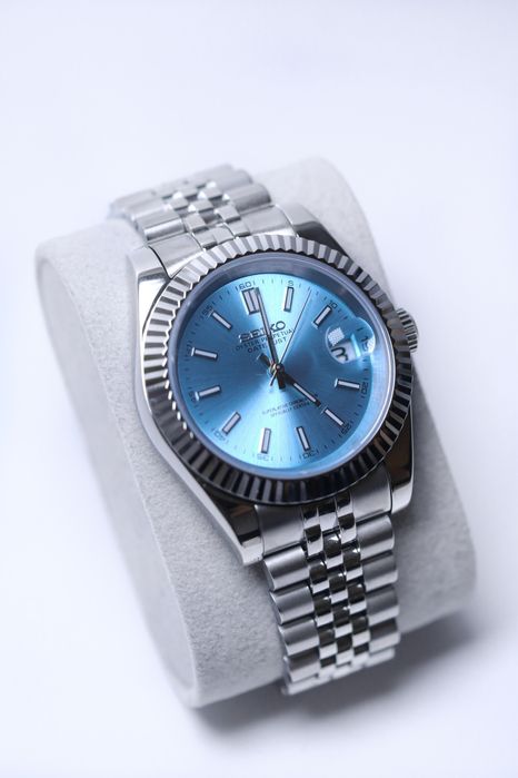 Zegarek Custom Mod Datejust Classic Ice Blue Jubilee Seiko Mod