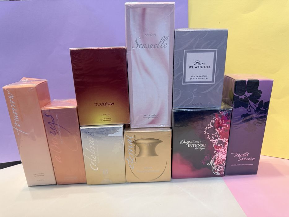 Avon раритет аромати:always,treselle seduction,trueglow,celebrate,sensuelle,rare platinum,outspoken intense,tomorrow