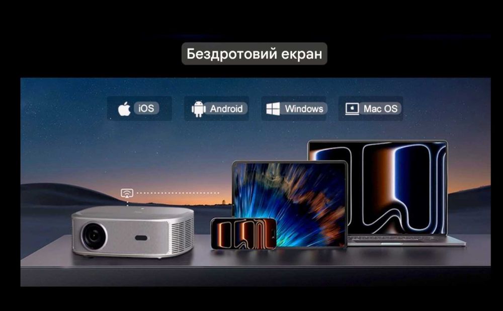 Проектор Everycom HQ11W 3600 ANSI 4K Full HD Android 15 3Gb, 64Gb
