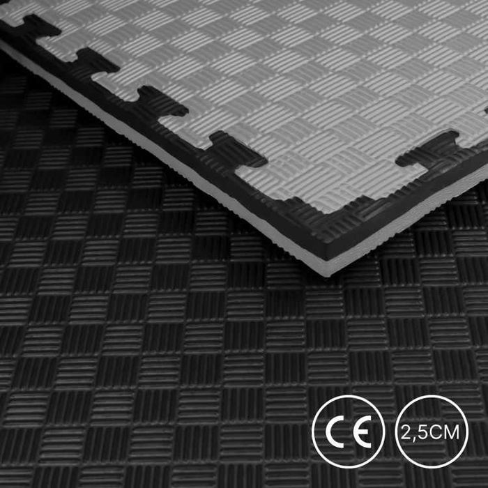 Mata 100 x 100 x 2,5cm Czarna Szara Niebieska Czerwona Puzzel pod Sprzęt z Certyfikatem na Siłownie Metrowe Piankowa Gruba Sala Zabaw Dla Dziecie