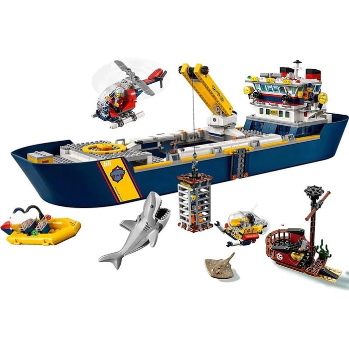 Okręt, statek badaczy oceanu. Klocki kompatybilne z lego. 60266