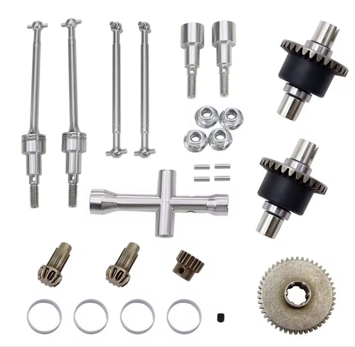 Вали, шестерні, деталі для машинок на радіо керуванні 1/16 про
