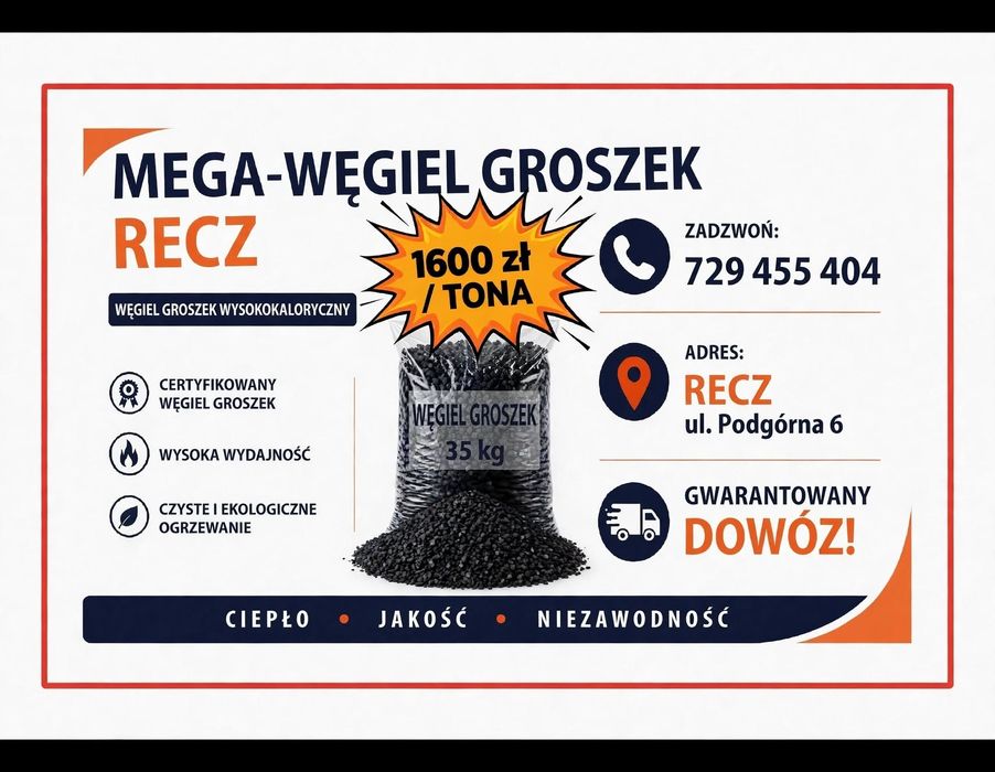 Węgiel GROSZEK 26-27 MJ/kg, 5-25 mm