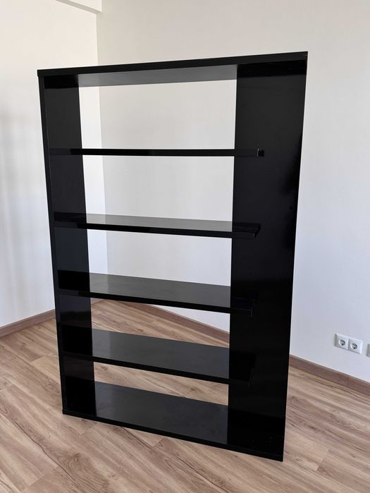 Estante/armário com 5 prateleiras – cor preta, estilo moderno