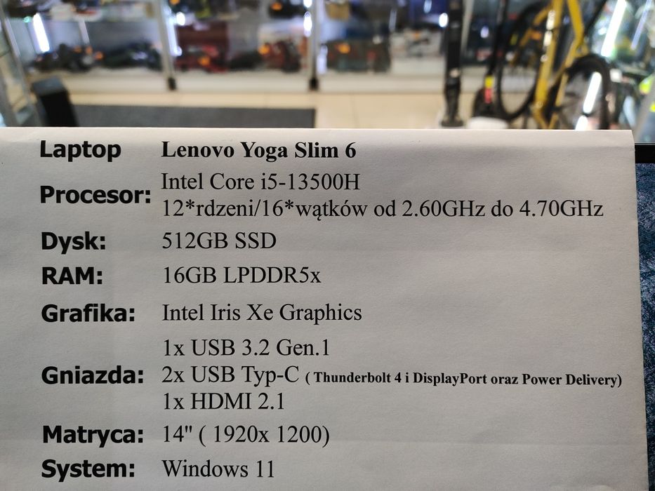 W2//Lenovo/ Yoga Slim 6 Laptop/ Szczecin