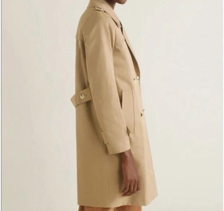 Плащ тренч trench doble botonada mango
