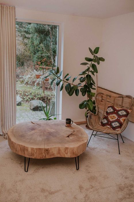 Stół z plastra LOFT  125cm 135cm plastrer drewna ogromny 15cm grubości