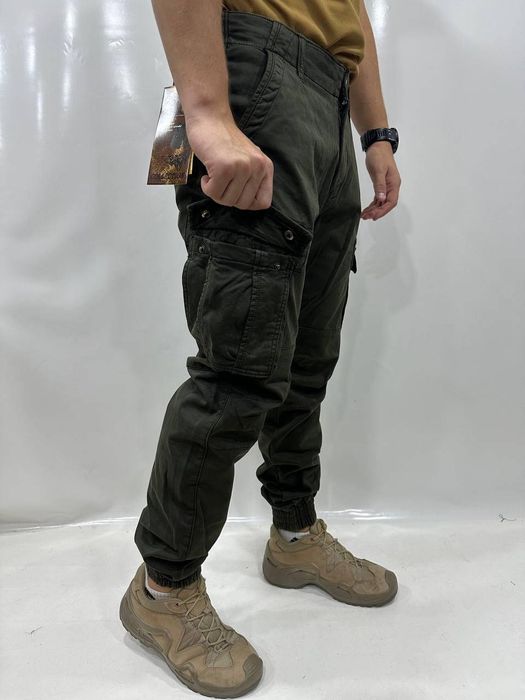 Штани чоловічі джогери LOSHAN олива чорні