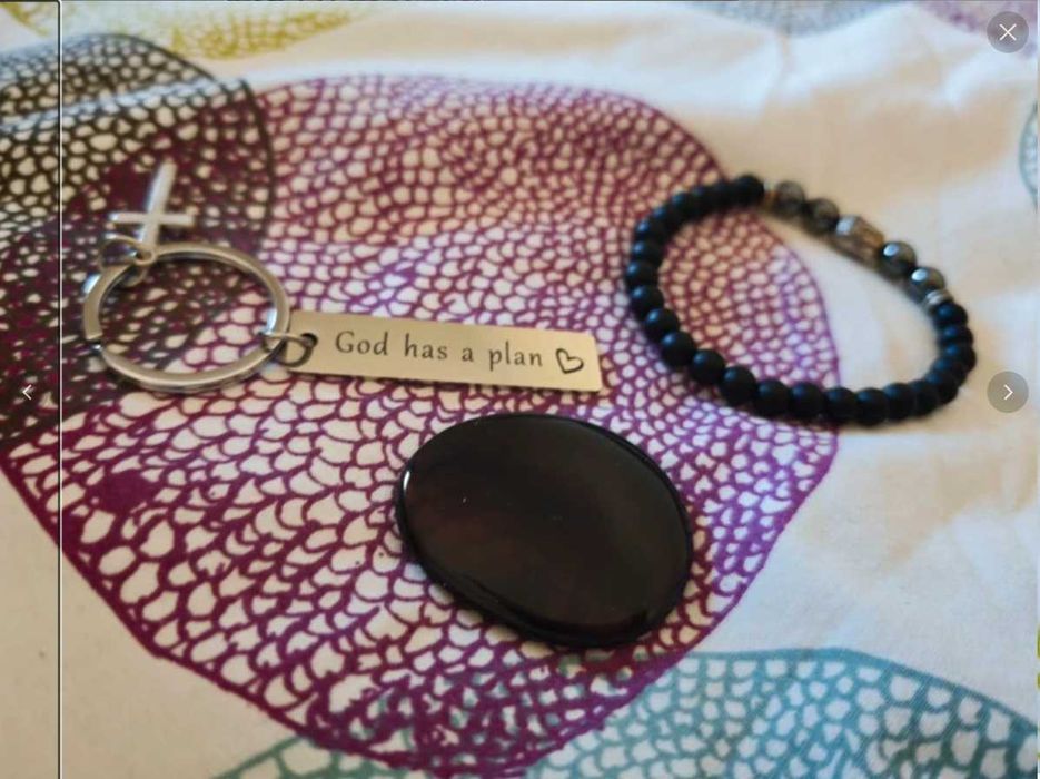 Conjunto de Pulseiras Buda e God has a plan e Pedra de Âmbar (Mitologia, Misticismo)
