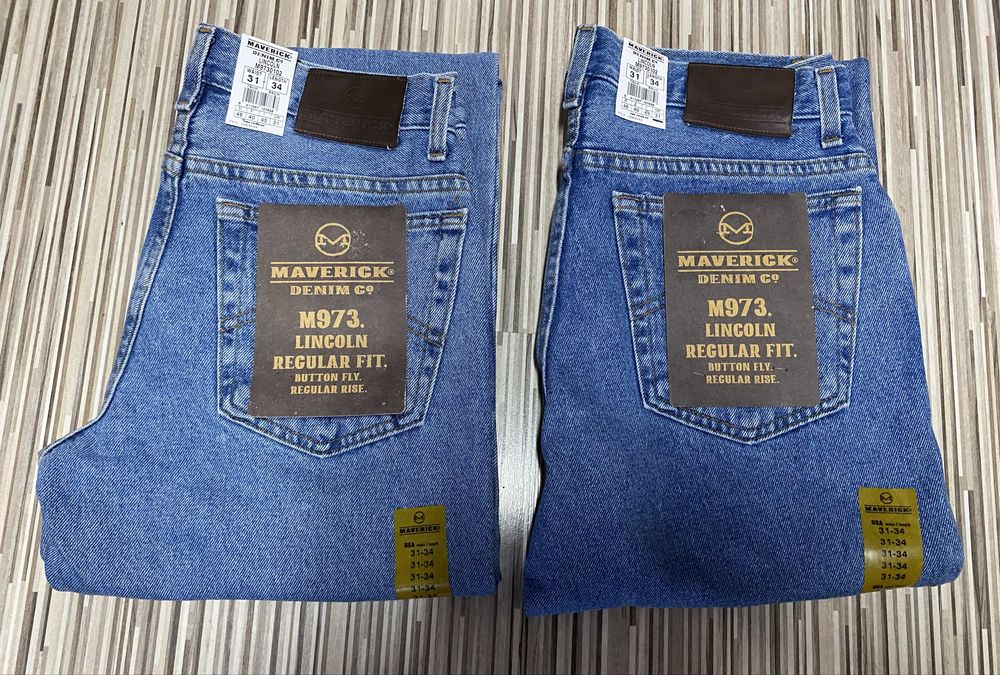 Spodnie męskie jeans 31/34 pas 80 cm Komplet 2 sztuki Maverick nowe niebieskie