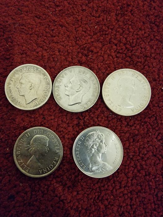 Канадські срібні долари,800 проба.