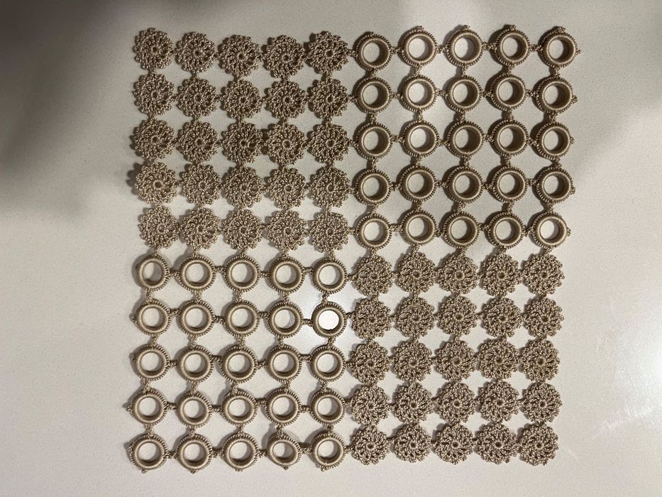 Conjunto de naperons em crochet anos 50