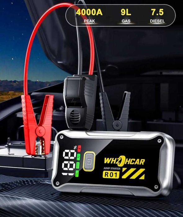 POWERBANK ROZRUCHOWY booster jump starter samochodowy 4000A latarka