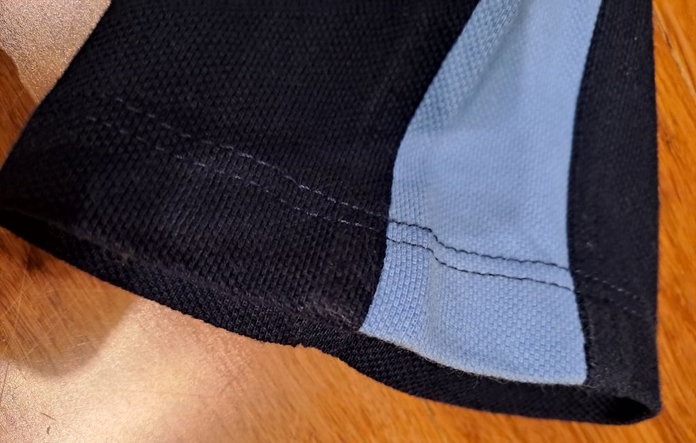 Polo dziecięce na 128 cm, granatowe z błękitnym,