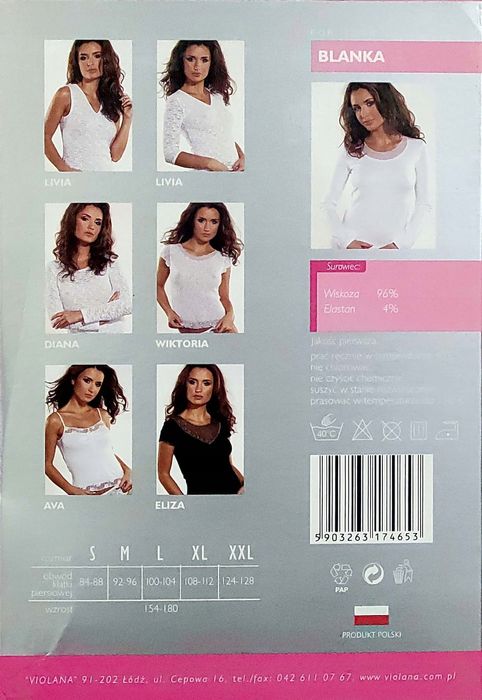 Violana Biała Bluzka Długi Rękaw R. Xxl