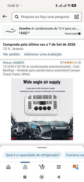 Ar condicionado 12v
