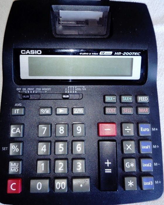 máquina de calcular - rolo - casio - HR 200 TEC