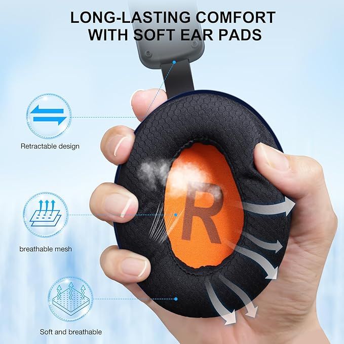 NinxGloy Bezprzewodowe Słuchawki Gamingowe 2.4GHz z Mikrofonem