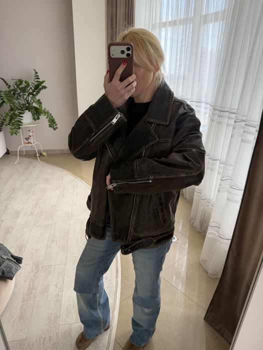 Кожана куртка Zara