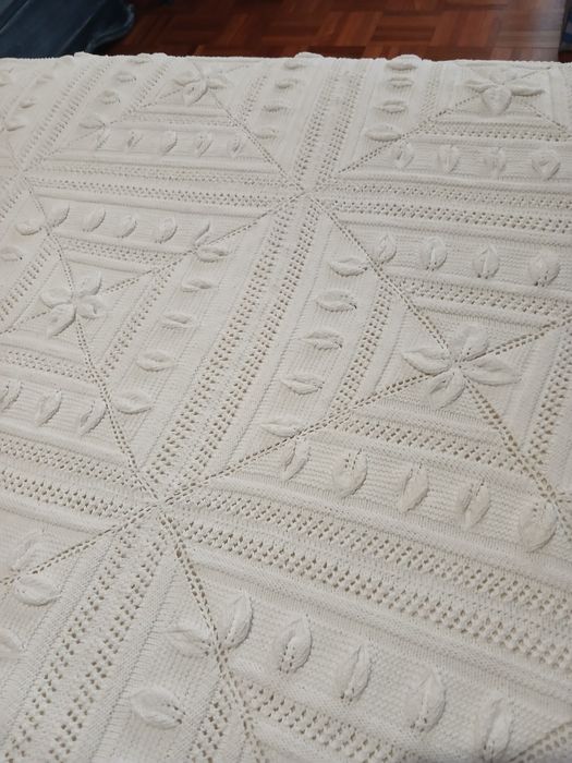 Colcha feita à mão, cama de casal