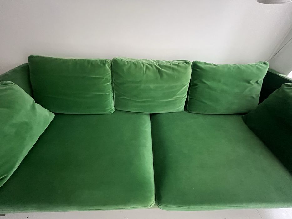 Kanapa Stockholm Ikea zielona welur tapicerski