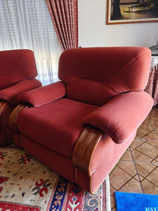 Conjunto de 3 sofás cor tijolo