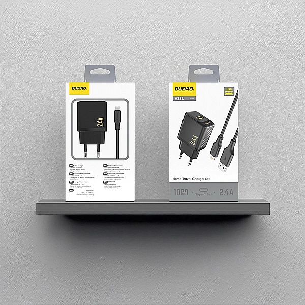 Ładowarka sieciowa Dudao A23LEU 2.4A GaN EU USB-A z kablem USB-A - Lig