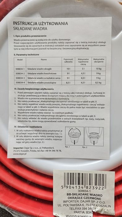 Składane wiadro 10 l