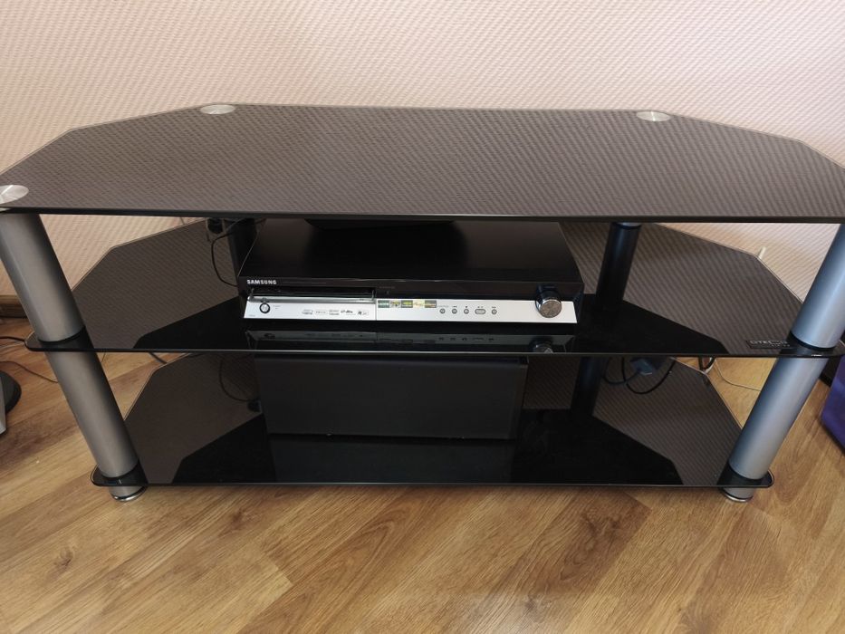 Стіл під телевізор тумба під TV скляна тумба