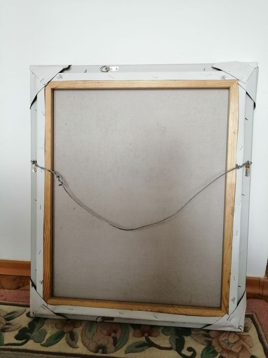 Obraz olej płótno kwiaty w wazonie