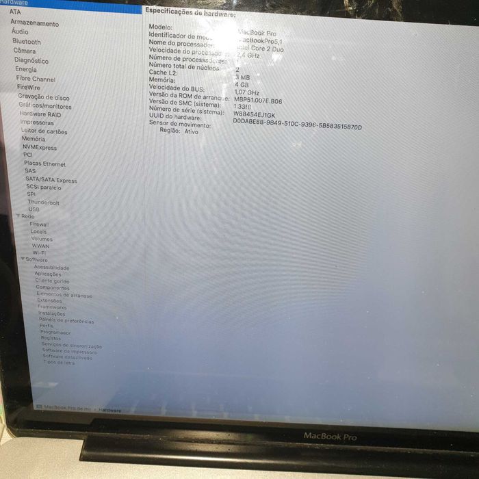 motherboard core 2 de 2,4ghz mac book pro, testada sem anomalia64739828207234123