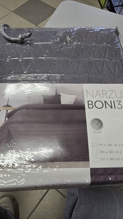 Narzuta na łóżko wersalkę 170x210 szara