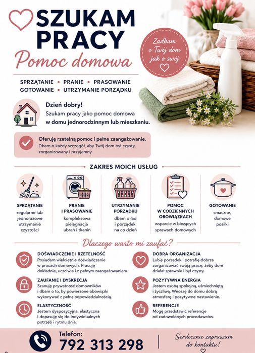 szukam pracy Pomoc domowa