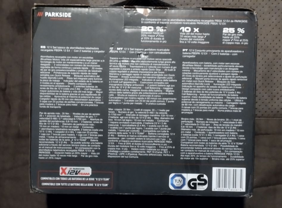 Aparafusadora a bateria Parkside Performance 12V