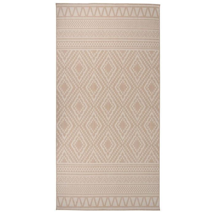 vidaXL Dywan zewnętrzny o płaskim splocie, 100x200 cm, brązowe pasy