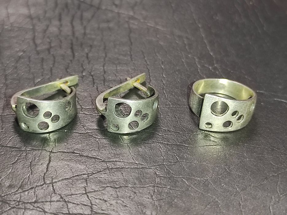 Серьги кольцо гарнитур