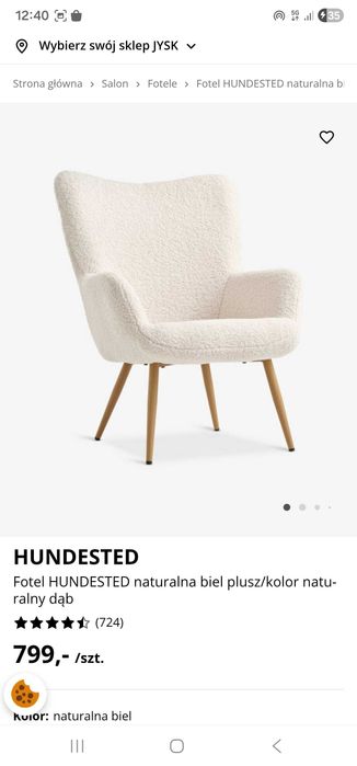 fotel HUNDESTED jak nowy!