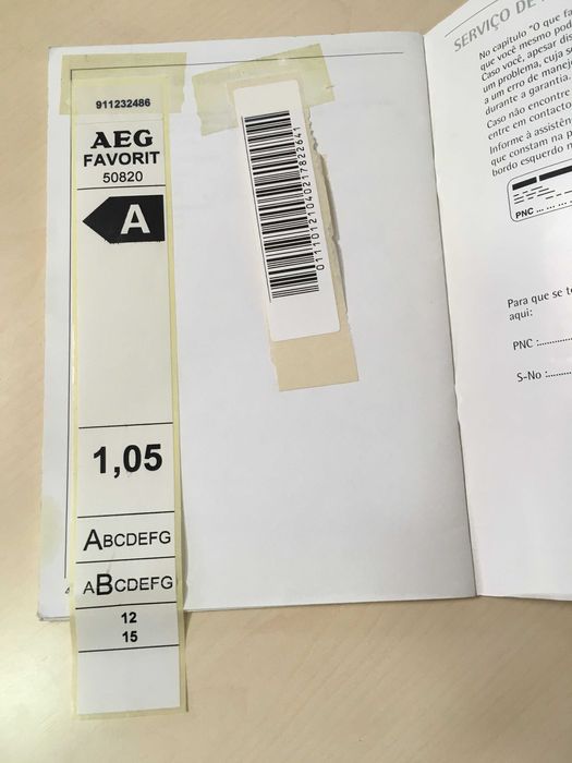 Lote de peças para máquina de Louça  AEG 50820