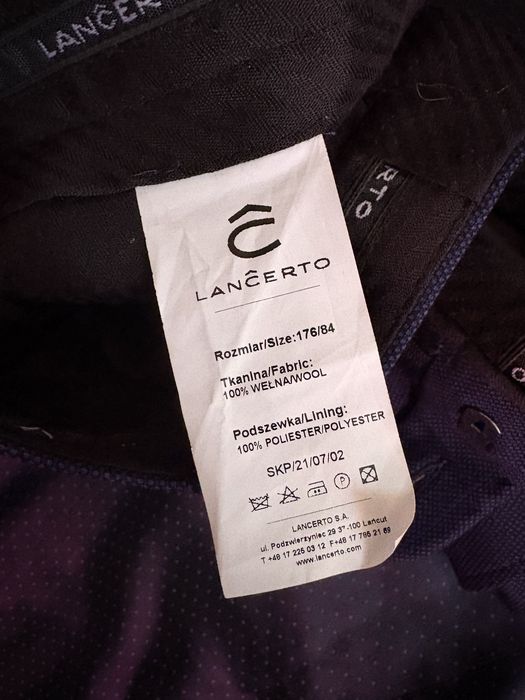 Garnitur Lancerto Slim 100% Wełna r. 176 (wesele, ślub, obrona) stan idealny