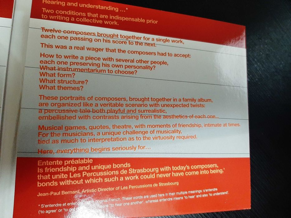 Les Percussions De Strasbourg – Entente Préalable