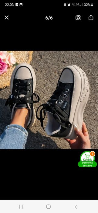 Buty sportowe damskie czarno-beżowe rozmiar 34-35